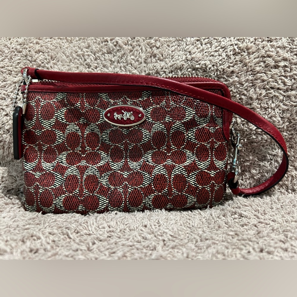 NWOT Coach red clutch!